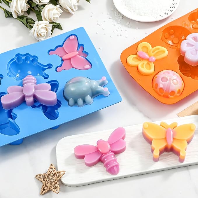 SJ Silicone Molds for Crafts, 2 Pack Butterfly and Insect Soap Molds | 6 - Image 2