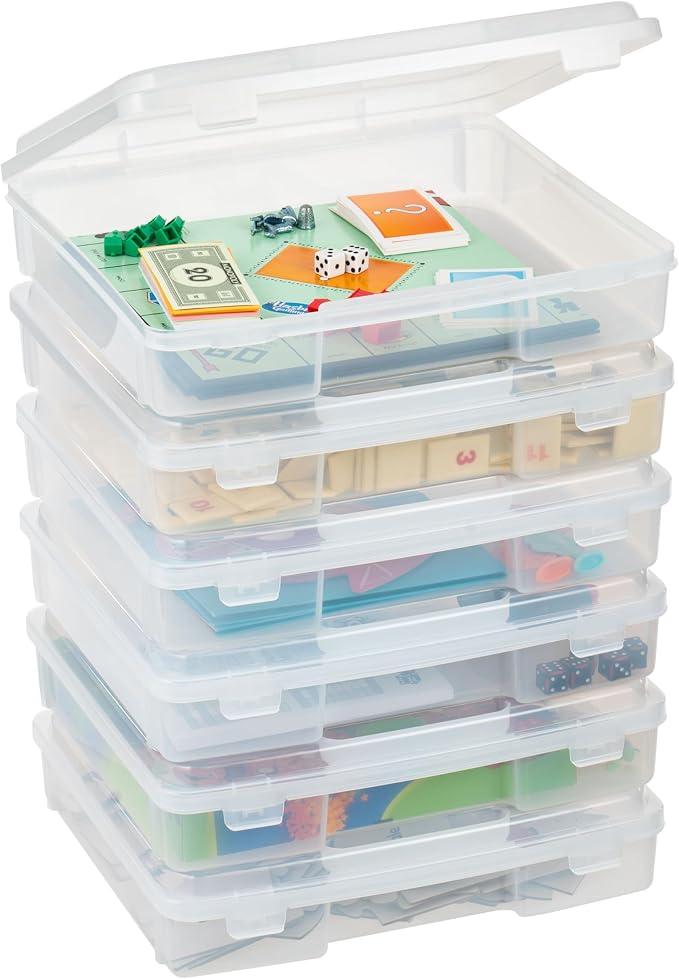 IRIS USA Board Game Storage Containers, and Fits 8.5" x 11" or A4 Papers by IRISUSA