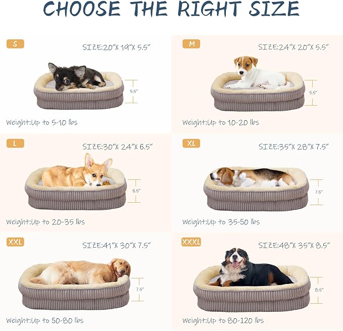 Orthopedic Dog Bed for Large Dogs Breeds, High Density Egg Crate Foam Dog Sofa - Image 5