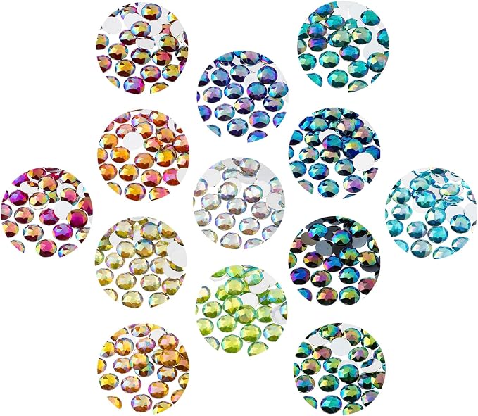 John Bead 200 Pieces 16mm, Aqua AB, Acrylic Round Flat Back Rhinestones - Image 5