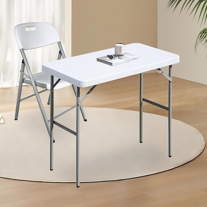 Folding Table 2.7ft Rectangular All-Occasion Plastic Folding Event Table - Image 2