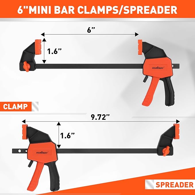 HORUSDY 6" Mini Bar Clamps for Woodworking - Image 3