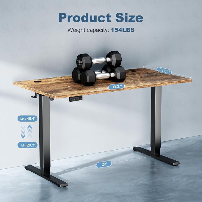 DUMOS 40 Inch Electric Standing Desk Height Adjustable, Sit to Stand Up - Image 3