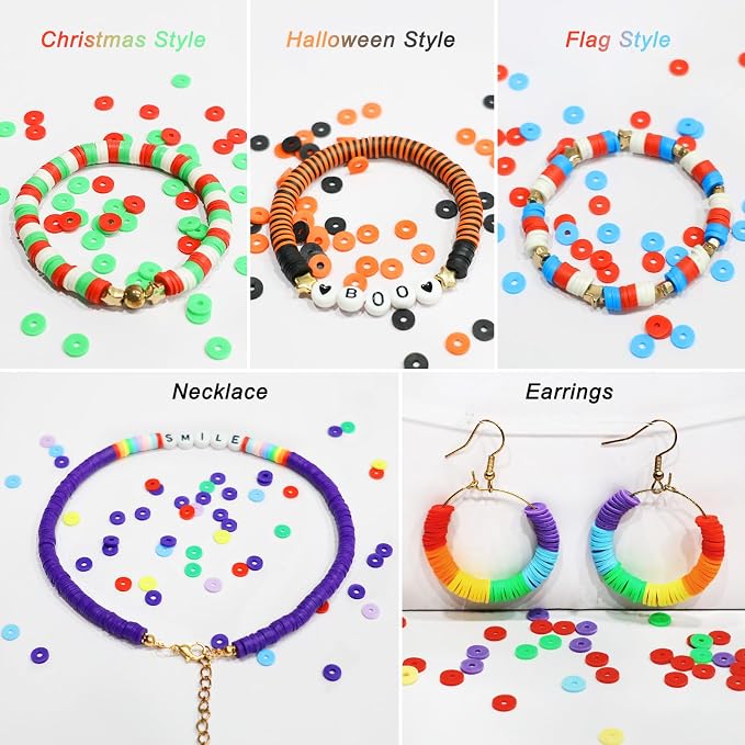 Redtwo 23000 Pcs 144 Colors Clay Beads Bracelet Making Kit | 7 Boxes Flat - Image 9