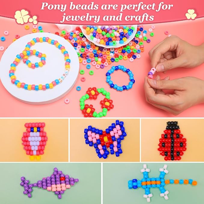 Eppingiwn 8050pcs Pony Beads, Plastic Bead - Image 3