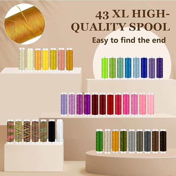 197PCS Sewing Kit for Adults, 43 XL Thread Spool, Beginners - Image 3