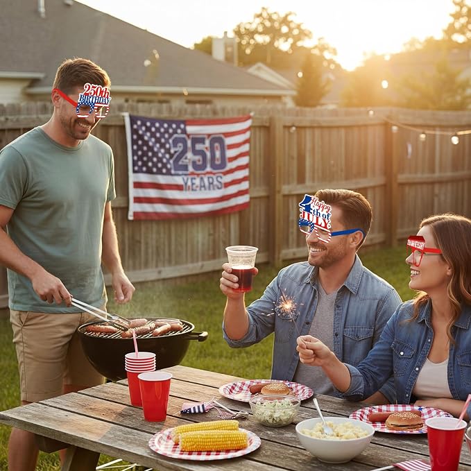 Pajean 48 Pcs USA Patriotic Party Decorations Eyeglasses 250th Anniversary - Image 7