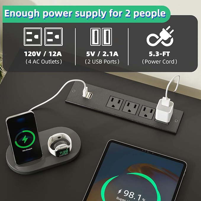 GYIIYUO 93'' Two Person Desk - Image 4