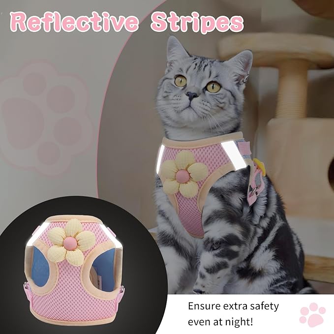 Cat Harness and Leash Set for Walking Escape Proof, Adjustable Kitten Harness - Image 2