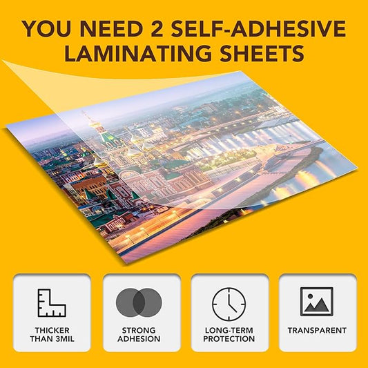 180 PCS Self-Adhesive Laminating Sheets, 9 x 12 Inches Self Adhesive Contact Paper, No Heat No Machine Needed Self Sealing Laminate Sheets