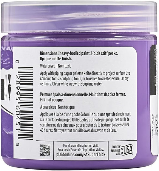 FolkArt Super Thick Acrylic Paint with a Textured Finish, Purple, 4 oz