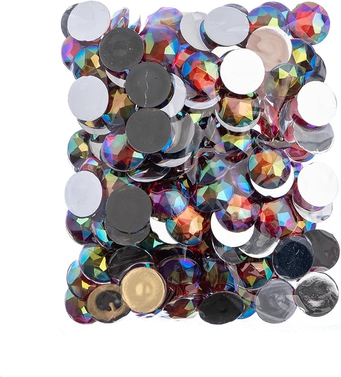 John Bead 200 Pieces 16mm, Acrylic Round Flat Back Rhinestones - Image 2