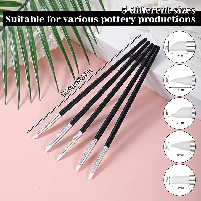 15PCS Silicone Clay Sculpting Tool, Pottery Tools Modeling Dotting Tool Resin Stippling Embossing Tools for DIY Crafts, Modeling, Nail, Painting, Embossing, Sculpting Pottery