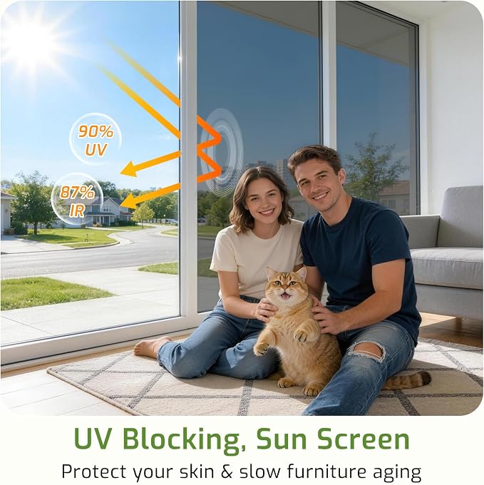 LUTE One Way Window Privacy Film, Window Tint, 17.5" x 78.7" | Sun Blocking UV - Image 2