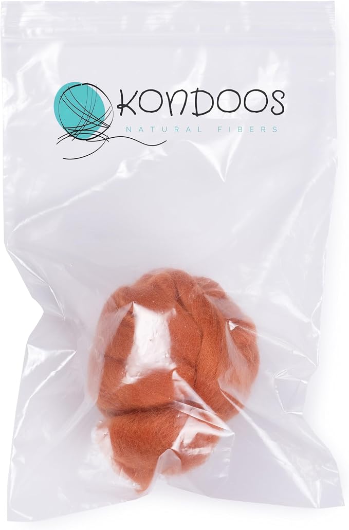 Kondoos Natural Wool roving, 2 OZ. Best Wool - Image 2