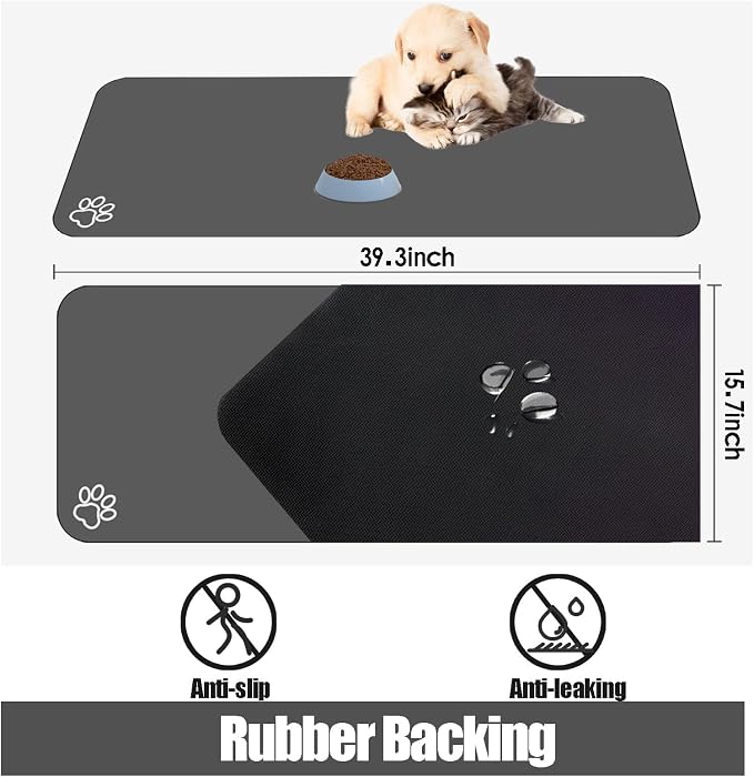 Large Pet Feeding Mat, Absorbent Quick Dry Dog Mat - Image 3