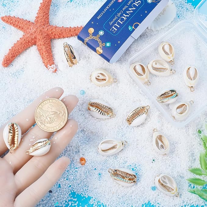 SUNNYCLUE 1 Box 20Pcs Seashell Charms Shell Charms Sea Shells Sea Shell Charms - Image 3