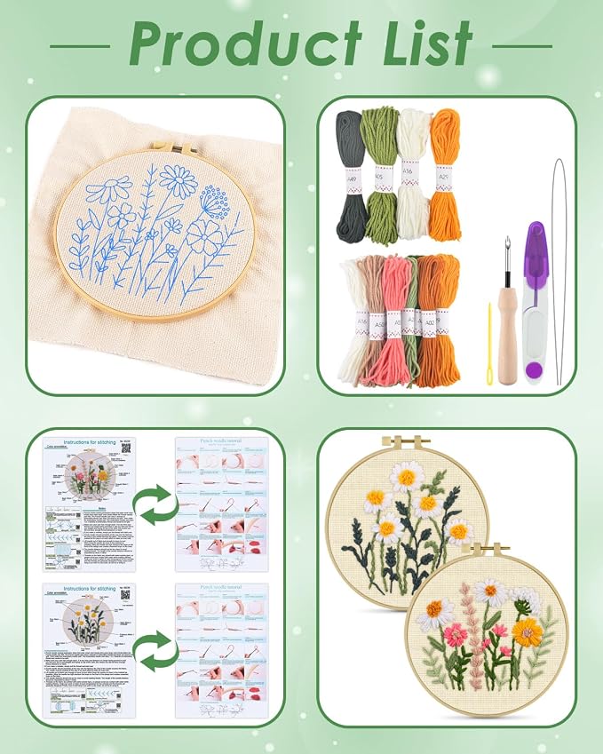 ERKOON Punch Needle Kit Adults Beginners, Needling Punching Project - Image 2