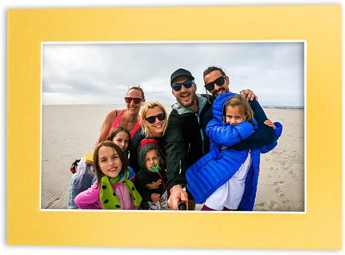 11x14 Mat for 8.5x11 Photo - Precut Metallic Gold Picture Matboard for Frames 11 x 14 Inches - Bevel Cut to Display Art 8.5 x 11 Inches - Acid Free Pack of 10 MATS with Backing Boards & Clear Bags