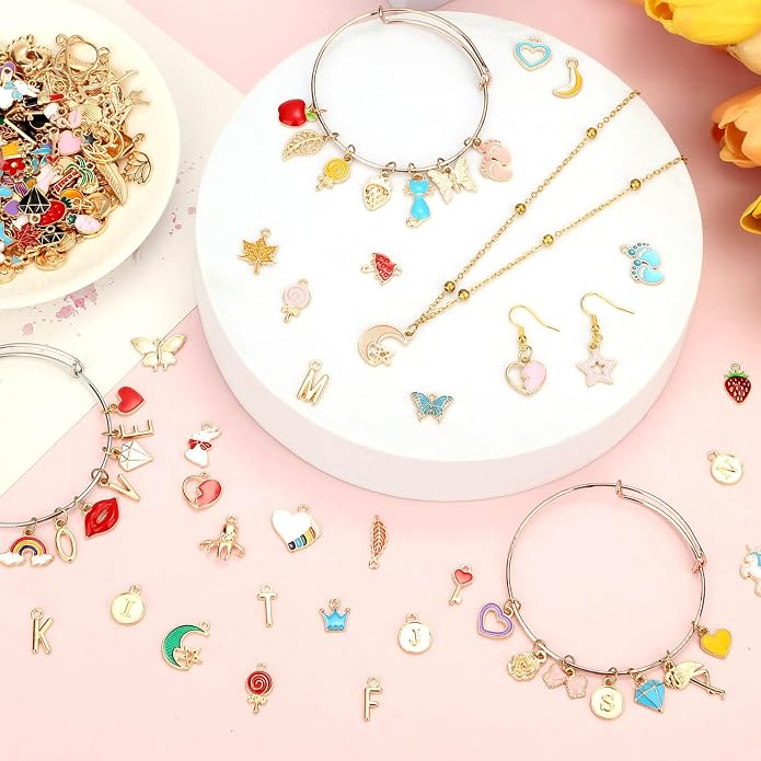 Flasoo 304Pcs Gold Charms for Jewelry Making, Keychains and Crafts - Image 6
