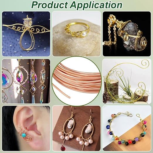 BENECREAT 32.81 Feet Solid Copper Wire, 14 Gauge Round Soft Pure Wire for Jewelry Making, Craft Gem Wrapping