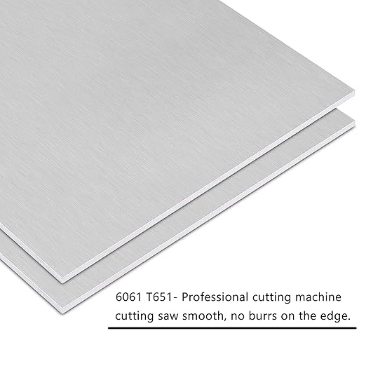 2Pack 6061 T651 Aluminum Sheet Metal 12 x 12 x 1/8(0.125”) Inches Flat Plain Aluminum Plate Covered with Protective Film, Heat Treatable Rectangle 3mm Aluminum Metal Plate for Crafting, Industrial