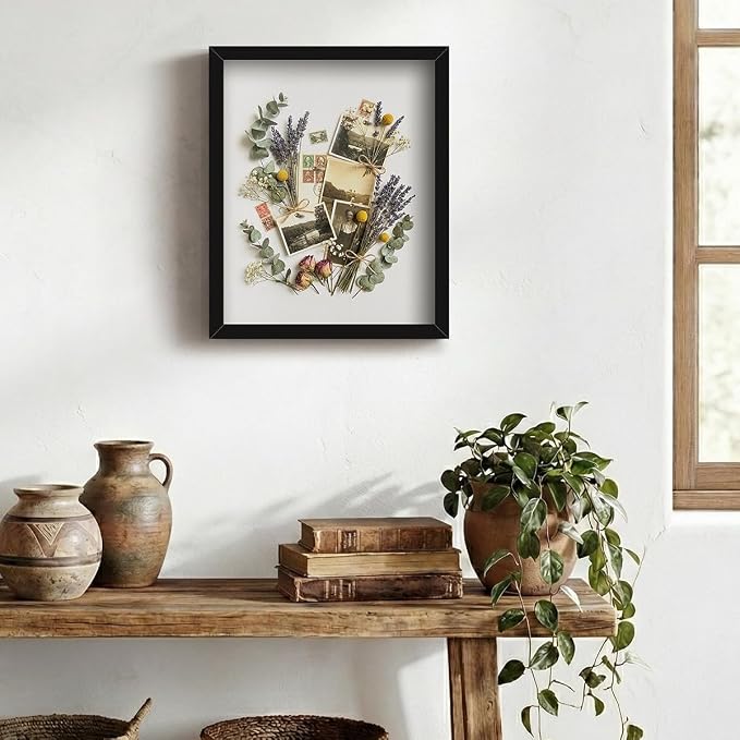 Black 8×10 Shadow Box Display Frame, Premium Linen Backboard and Included - Image 4