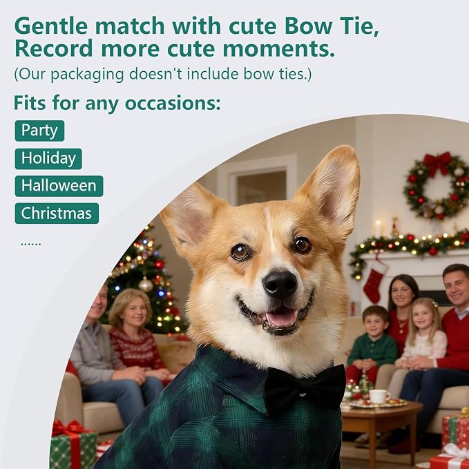Koneseve Dog Shirt Pet Plaid Clothes T-Shirts Sweater Bottoming Shirt - Image 6