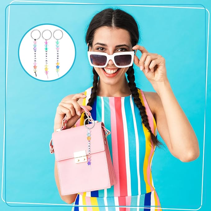Landical 564 Pcs Star Beads Keychain Making Kit Star Key Chain DIY Craft - Image 3