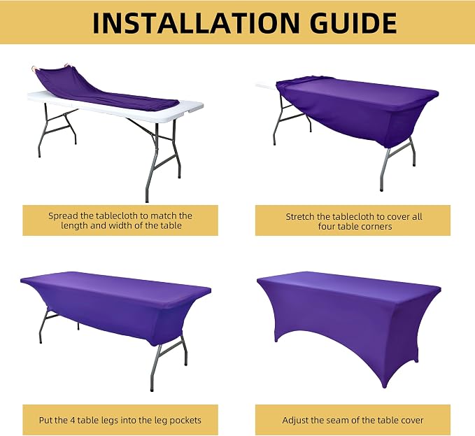 10-Pack 6ft Spandex Table Covers - Image 5