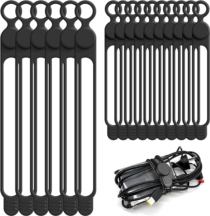 Silicone Cable Ties Cord Organizer by ELECTRONICSORGANIZATION