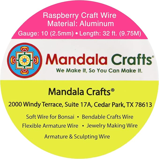 Mandala Crafts 10 Gauge Raspberry Anodized Aluminum Craft Wire, 32 FT | Colored - Image 3