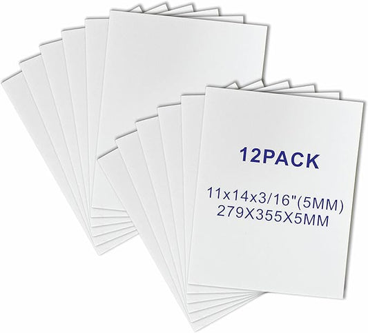 12 Pack Foam Core Board, ZJCEASER 11 x 14 White Poster Board, 3/16" Thickness Sign Board Craft Foam Sheet for Signboards, School Projects, University Displays, College Events, Arts & Crafts, Framing