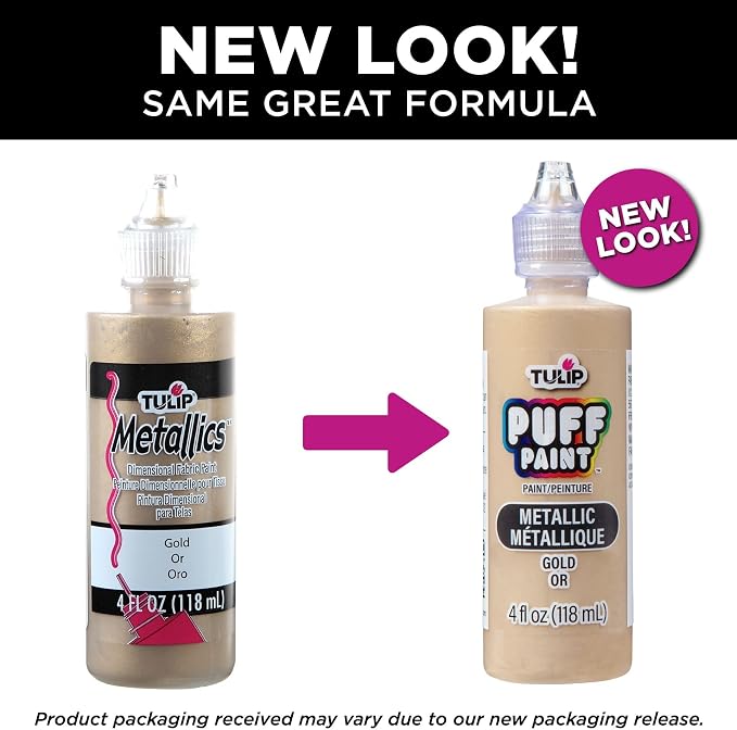 Tulip Puff Fabric Paint Metallic Finish, Permanent Craft Paint - Image 5