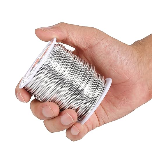 16 Gauge(1.5mm) Aluminum Wire 164 Feet(50M) KSVZS Bendable Metal Wire for Crafts, Sculpting, Armature, Jewelry Making【3-in-1】+18Gauge(1.0mm) 32.8Ft(10M)+1 Pliers(Silver)…