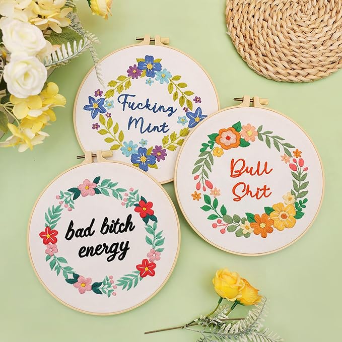 Louise Maelys 3 Sets Funny Embroidery Kits - Image 6