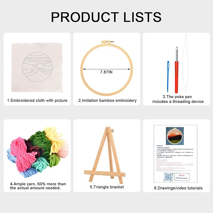 PYHIRRY Punch Needle Kits Adults Beginner Sunset - Image 4
