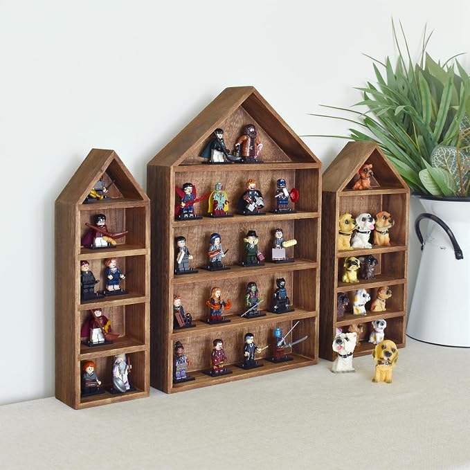 Ikee Design 3 Pcs Set House-Shaped Shelf Wooden Shadow Cubby Box Display Shelf - Image 7