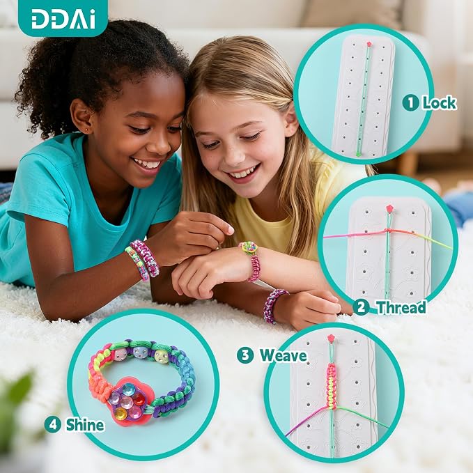 DDAI Bling Bracelet Kit for Girls Age 7-12 – Sparkly Friendship Craft Set - Image 8