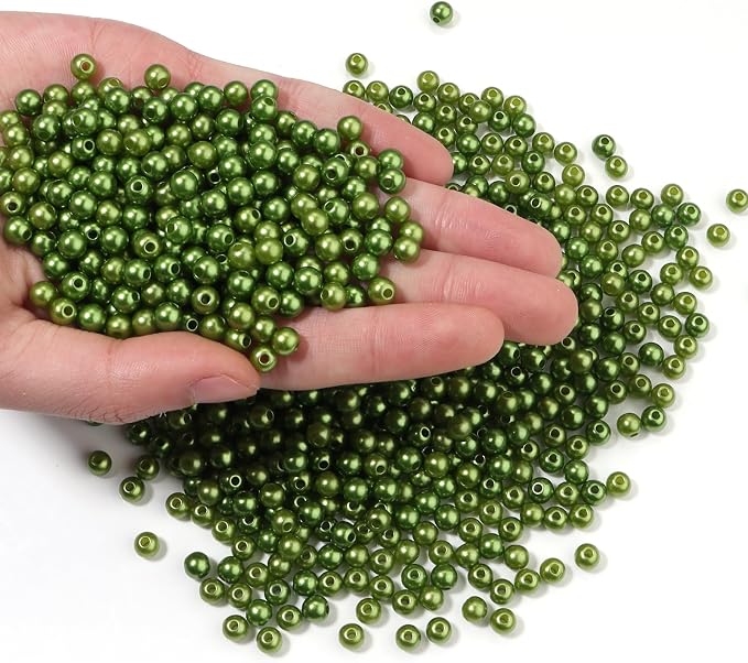 1000pcs Green 6mm Pearl Beads by chuyau