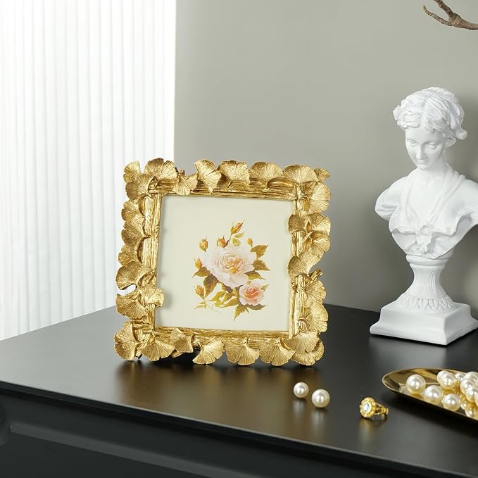 Cuspin 5x5 Picture Frame Vintage Gold Frames, Antique Square Photo Frame - Image 7