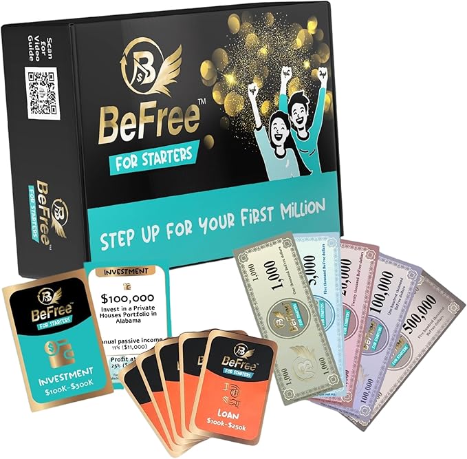 BeFree for Starters – Financial Literacy Card Game | Learn to Earn Money, Invest & Manage Cash Flow | Educational Family Strategy Game for Teens & Adults