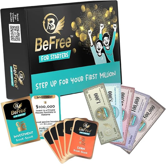 BeFree for Starters – Financial Literacy Card Game | Learn to Earn Money, Invest & Manage Cash Flow | Educational Family Strategy Game for Teens & Adults