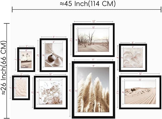 ArtbyHannah Gallery Wall Frame Set, 8 Pack Picture Frames Collage Wall Decor - Image 8