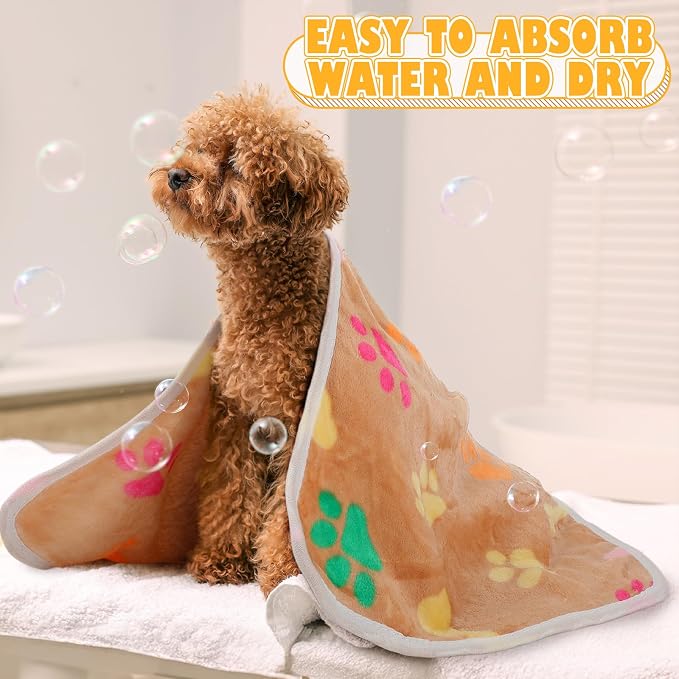 Chumia 18 Pcs Fleece Pet Blanket Soft Warm Sleep Mat Fluffy Cute Puppy Supplies - Image 7