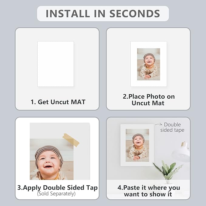 10 Pack Backing Boards, 13x19 Uncut White Mats Matboards, Acid-Free Backerboards for Art Prints, Ideal for Photos, Pictures, Prints, and Frames