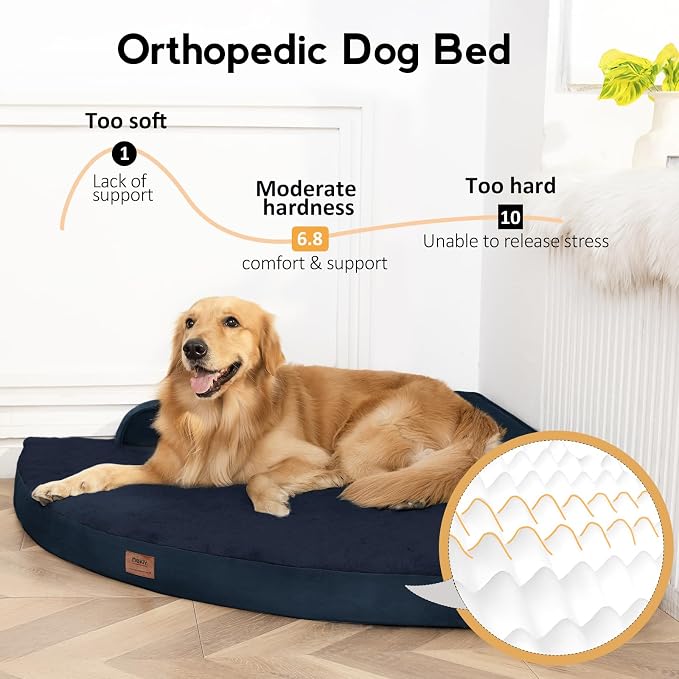 Large Orthopedic Dog Bed with Sides XXL Dog Beds with Removable Washable Cover - Image 2