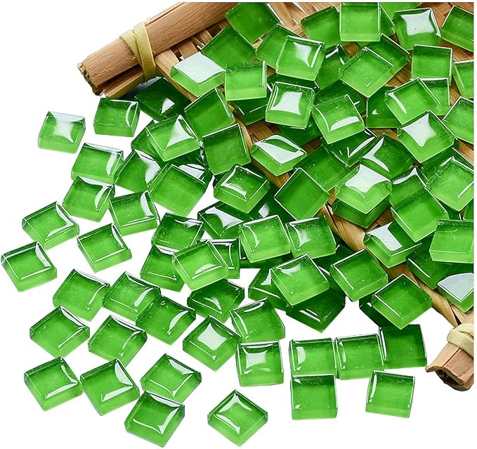 Mosaic Tiles Squares Dark Green Crystal Mosaic Glass Tile by Ricytnig