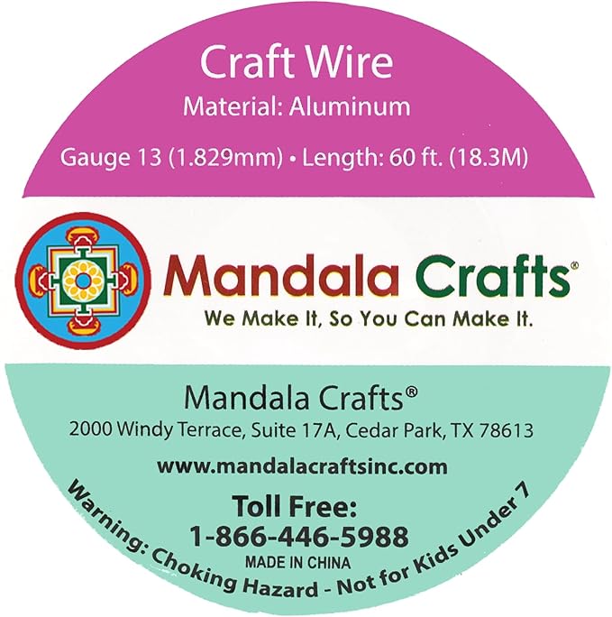 Mandala Crafts 13 Gauge Anodized Aluminum Craft Wire for Jewelry Making - 240 FT Colored Flexible Rainbow Wire - Bendable for Bonsai Armature Crafting Sculpting