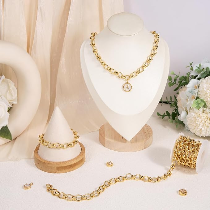6.5FT Shiny Gold Plated Jewelry Roll of Chains - Image 5